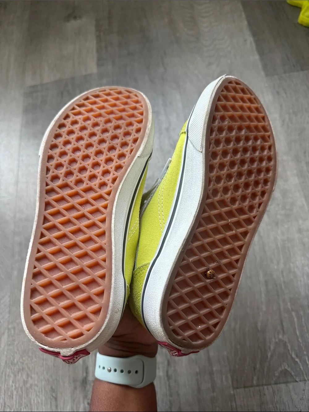 Vans Kids Low Top Lace-Up Sneakers in Neon Yellow and White